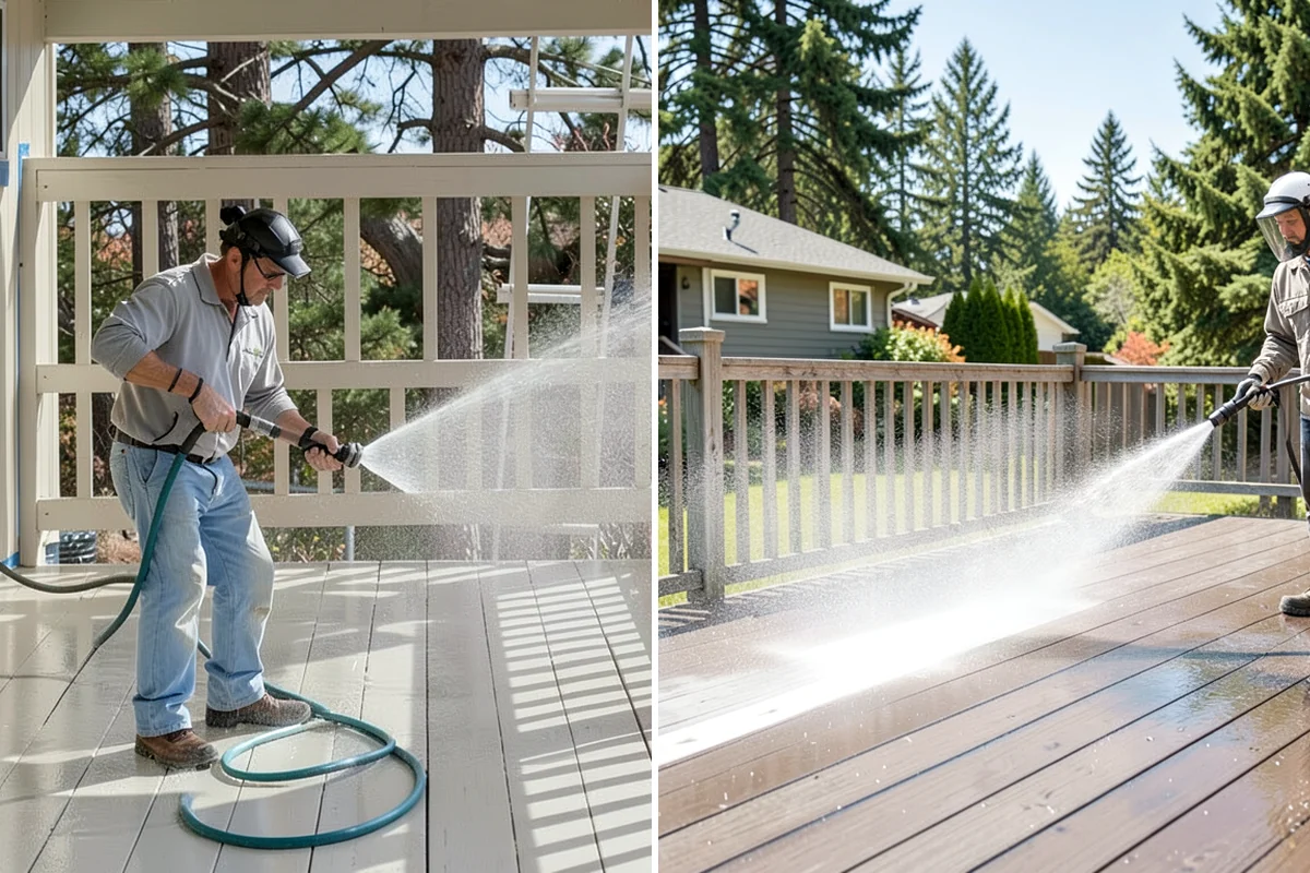 Deck Stain Stripping in DuPont, Pierce County, WA - Apply a stain stripper to the failing finish