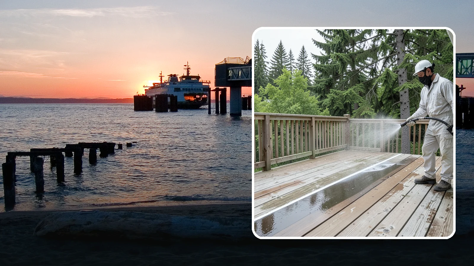 Deck Stain Stripping in Edmonds, Snohomish County, WA - Strip failing, peeling deck stain down to bare wood so a new finish can adhere properly.