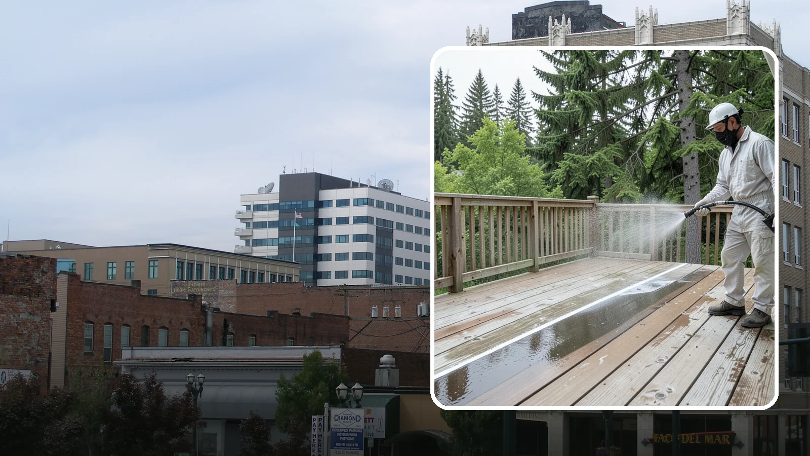 Deck Stain Stripping in Everett, Snohomish County, WA - Strip failing, peeling deck stain down to bare wood so a new finish can adhere properly.
