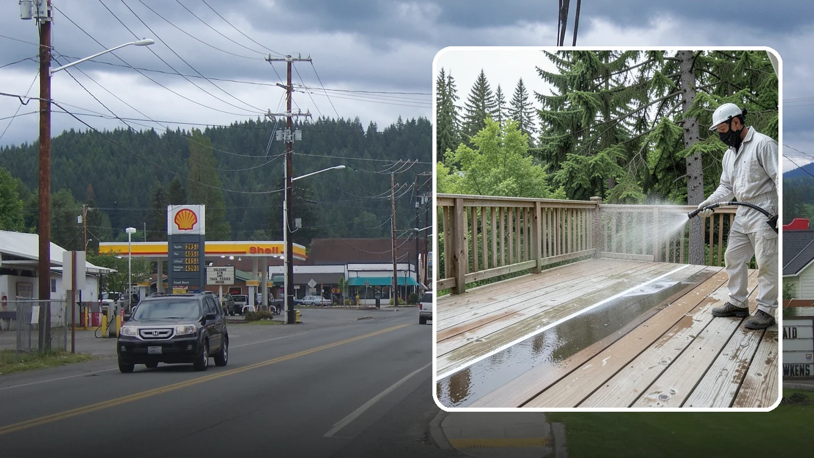 Deck Stain Stripping in Granite Falls, Snohomish County, WA - Strip failing, peeling deck stain down to bare wood so a new finish can adhere properly.
