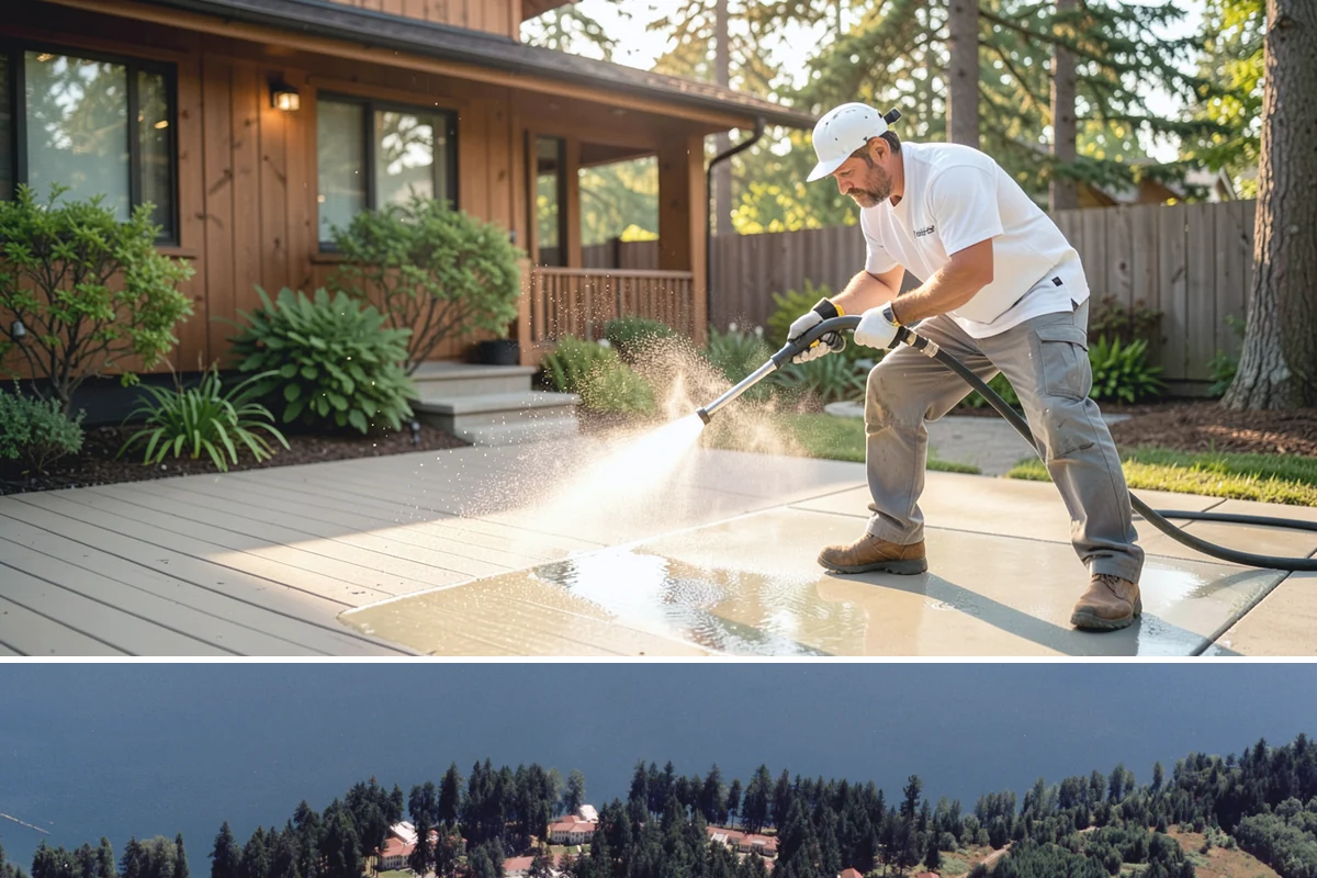 Deck Stain Stripping in Lakewood, Pierce County, WA - Strip deck stain in a dry summer window so bare wood dries before recoating.