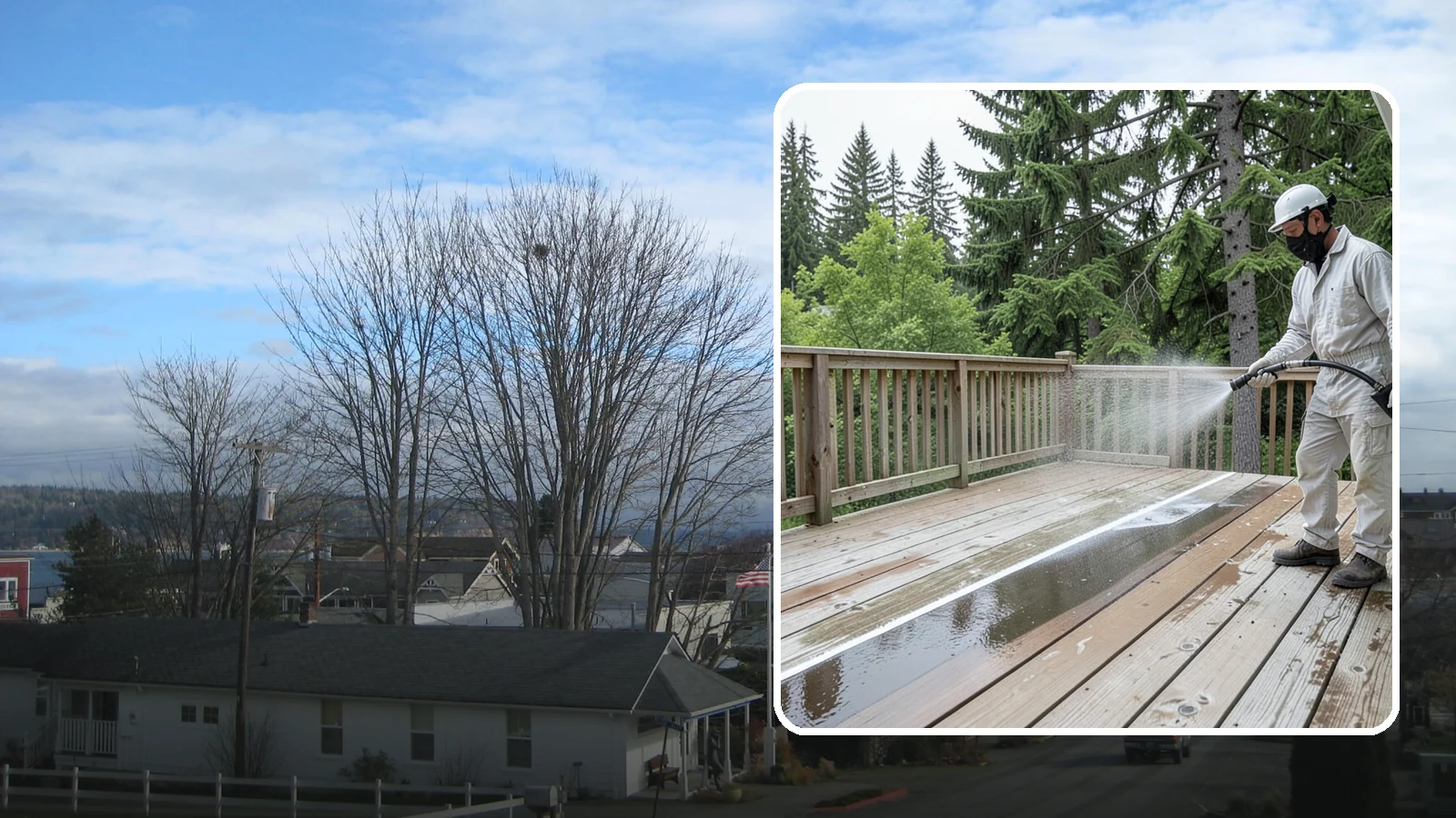 Deck Stain Stripping in Langley, Island County, WA - Strip failing, peeling deck stain down to bare wood so a new finish can adhere properly.