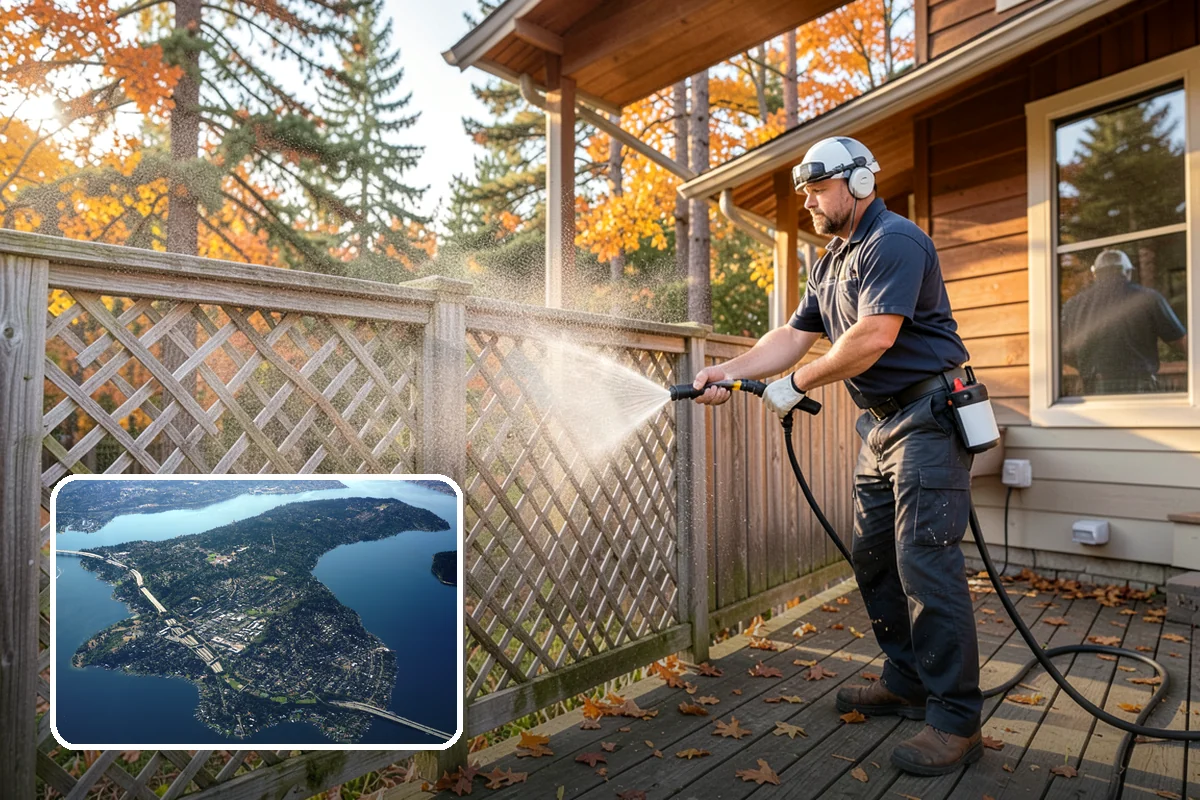 Deck Stain Stripping in Mercer Island, King County, WA - Removes peeling, failing stain completely