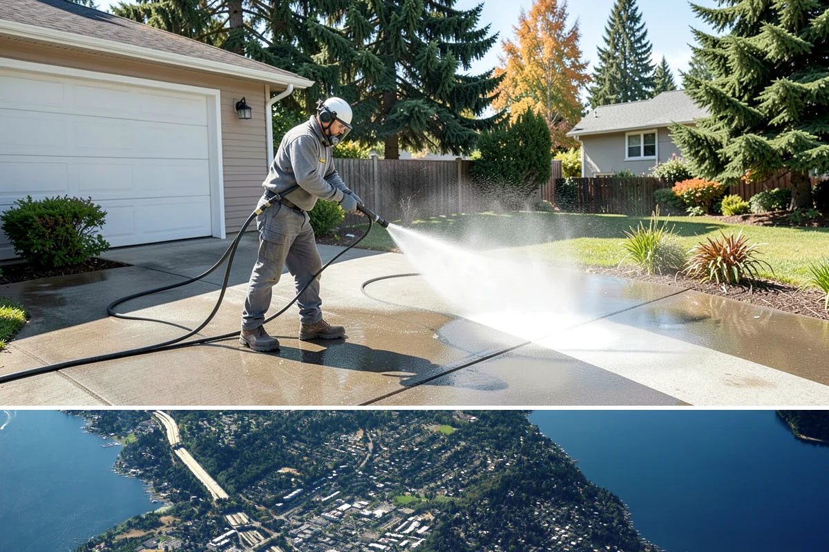 Deck Stain Stripping in Mercer Island, King County, WA - Strip deck stain in a dry summer window so bare wood dries before recoating.