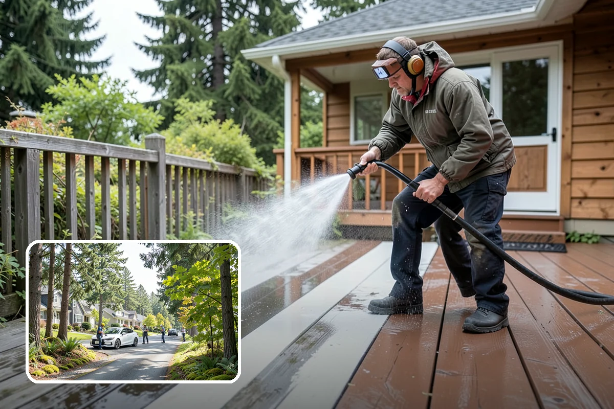 Deck Stain Stripping in Normandy Park, King County, WA - Removes peeling, failing stain completely