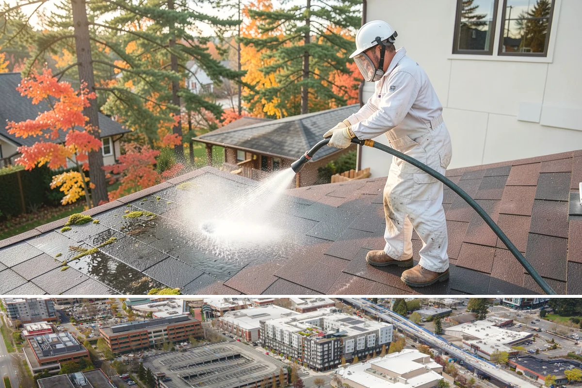 Deck Stain Stripping in Redmond, King County, WA - Strip deck stain in a dry summer window so bare wood dries before recoating.