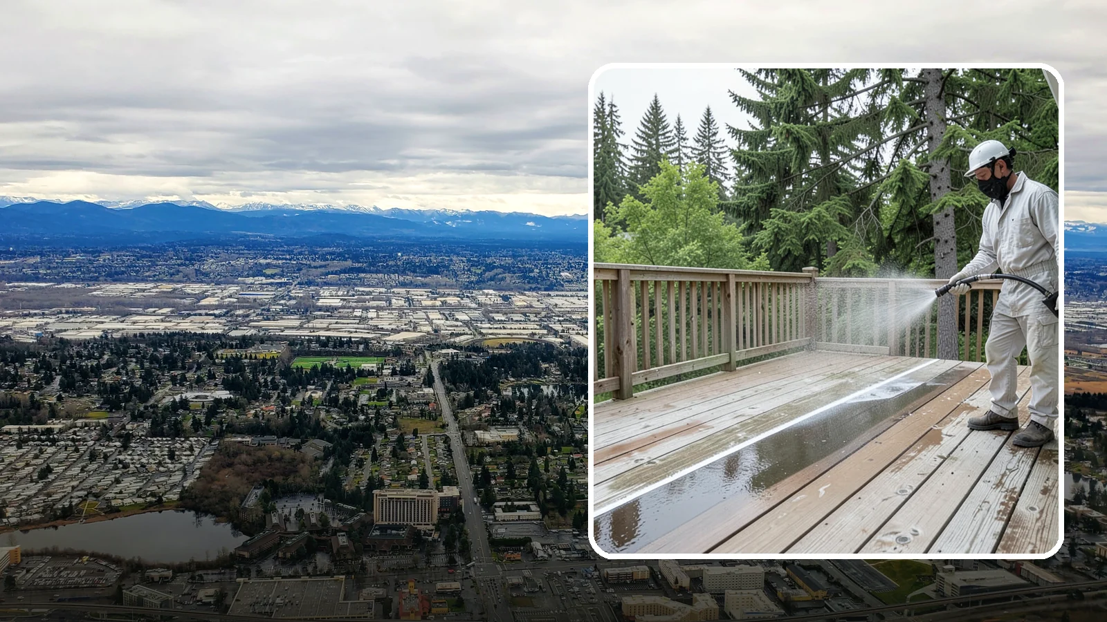 Deck Stain Stripping in SeaTac, King County, WA - Strip failing, peeling deck stain down to bare wood so a new finish can adhere properly.