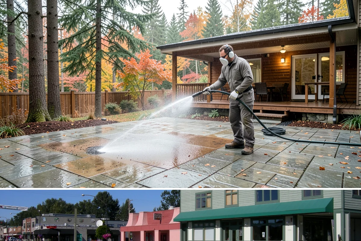 Deck Stain Stripping in Snoqualmie, King County, WA - Strip deck stain in a dry summer window so bare wood dries before recoating.