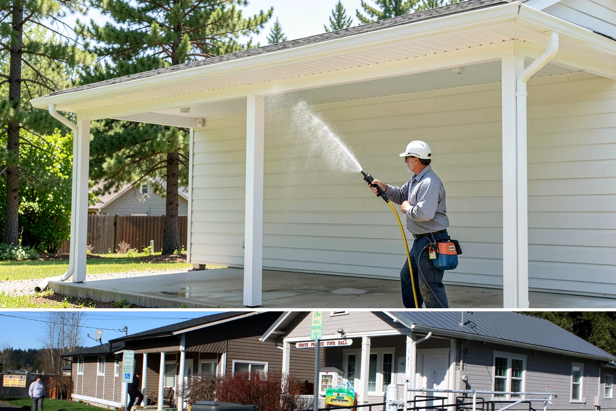 Deck Stain Stripping in South Prairie, Pierce County, WA - Strip deck stain in a dry summer window so bare wood dries before recoating.