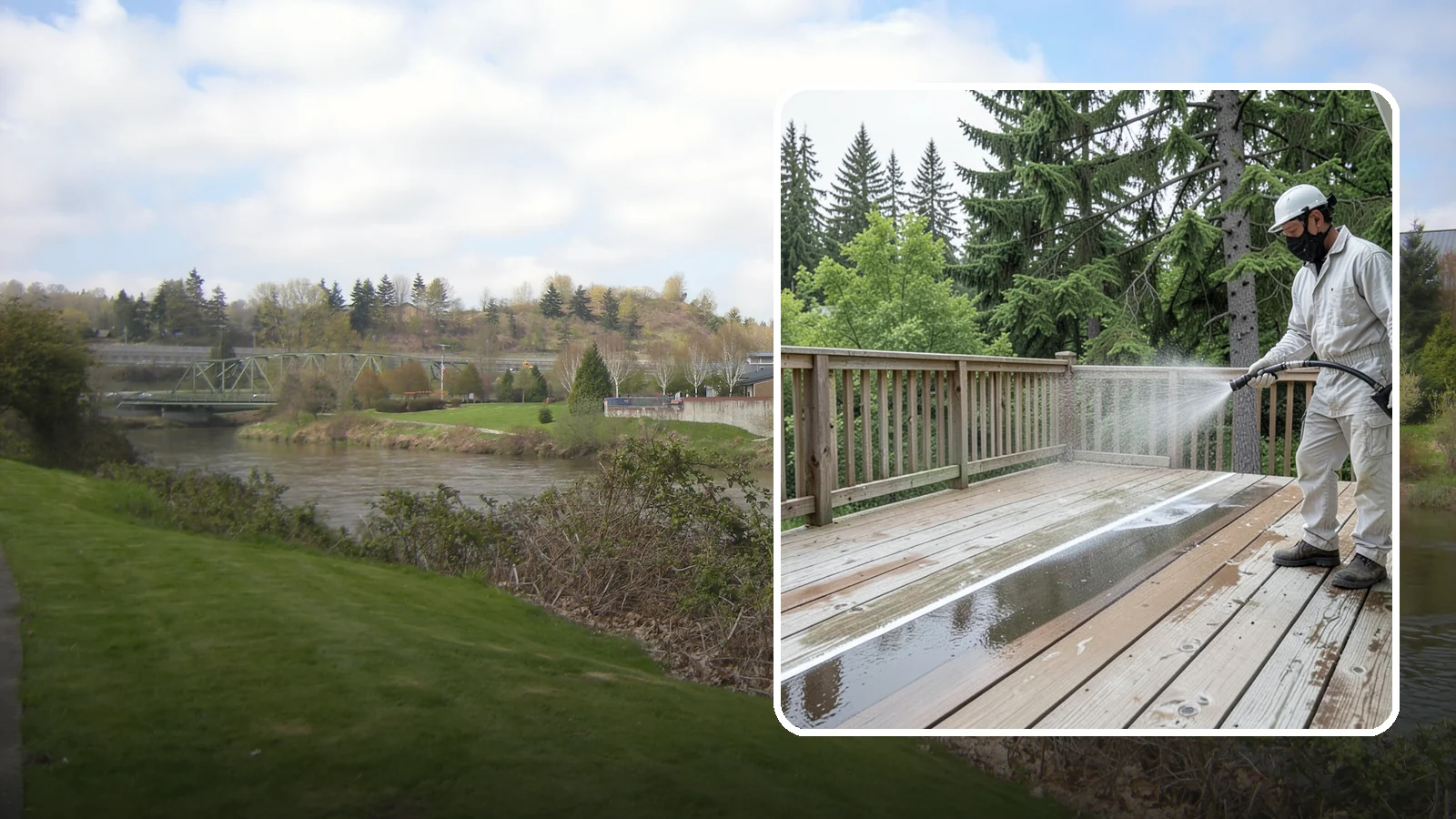Deck Stain Stripping in Tukwila, King County, WA - Strip failing, peeling deck stain down to bare wood so a new finish can adhere properly.