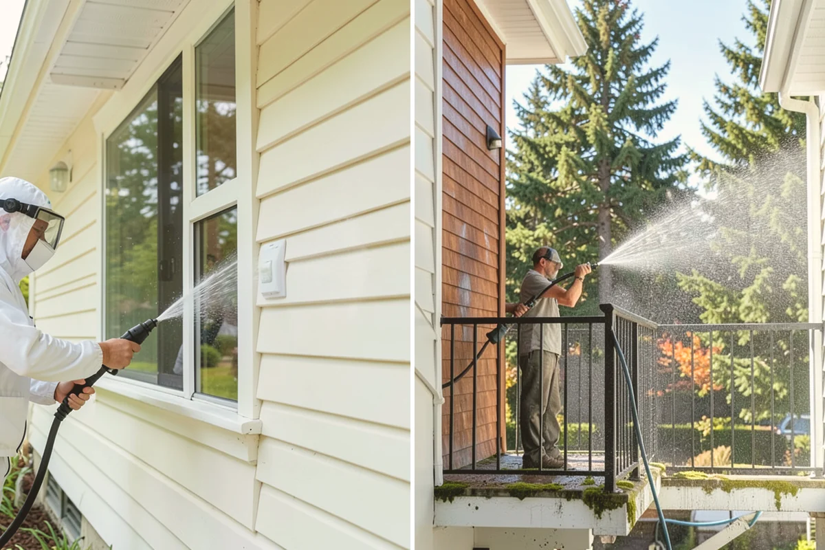 Deck Staining in Algona, King County, WA - Strip old coatings or clean and dull the existing finish
