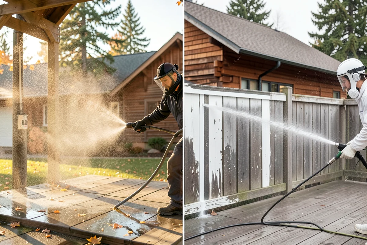 Deck Staining in Arlington, Snohomish County, WA - Strip old coatings or clean and dull the existing finish
