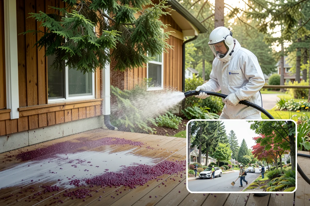 Deck Staining in Beaux Arts Village, King County, WA - Adds pigment that blocks UV fade and evens out board tone