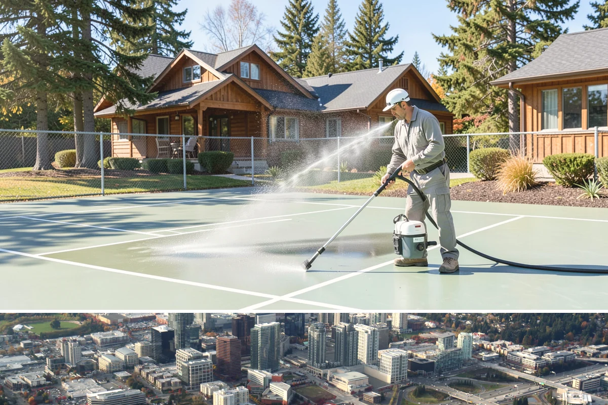 Deck Staining in Bellevue, King County, WA - Apply deck stain during a warm, dry summer window so each coat can flash off and cure without dew or rain interference.