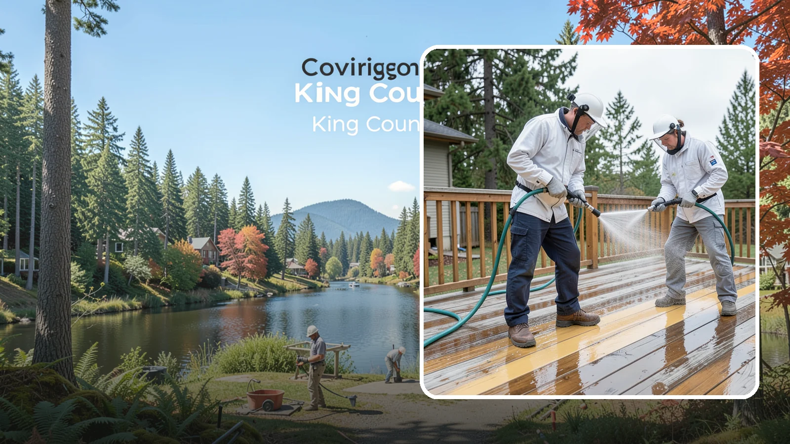 Deck Staining in Covington, King County, WA - Full-color and semi-transparent deck staining that restores warmth and adds durable, UV- and moisture-resistant protection to...