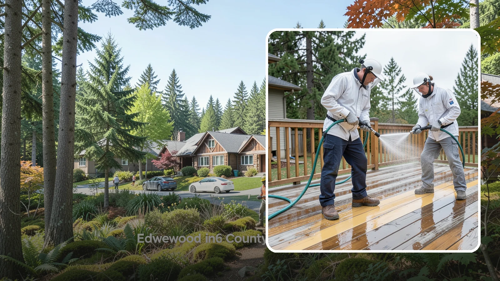 Deck Staining in Edgewood, Pierce County, WA - Full-color and semi-transparent deck staining that restores warmth and adds durable, UV- and moisture-resistant protection to...