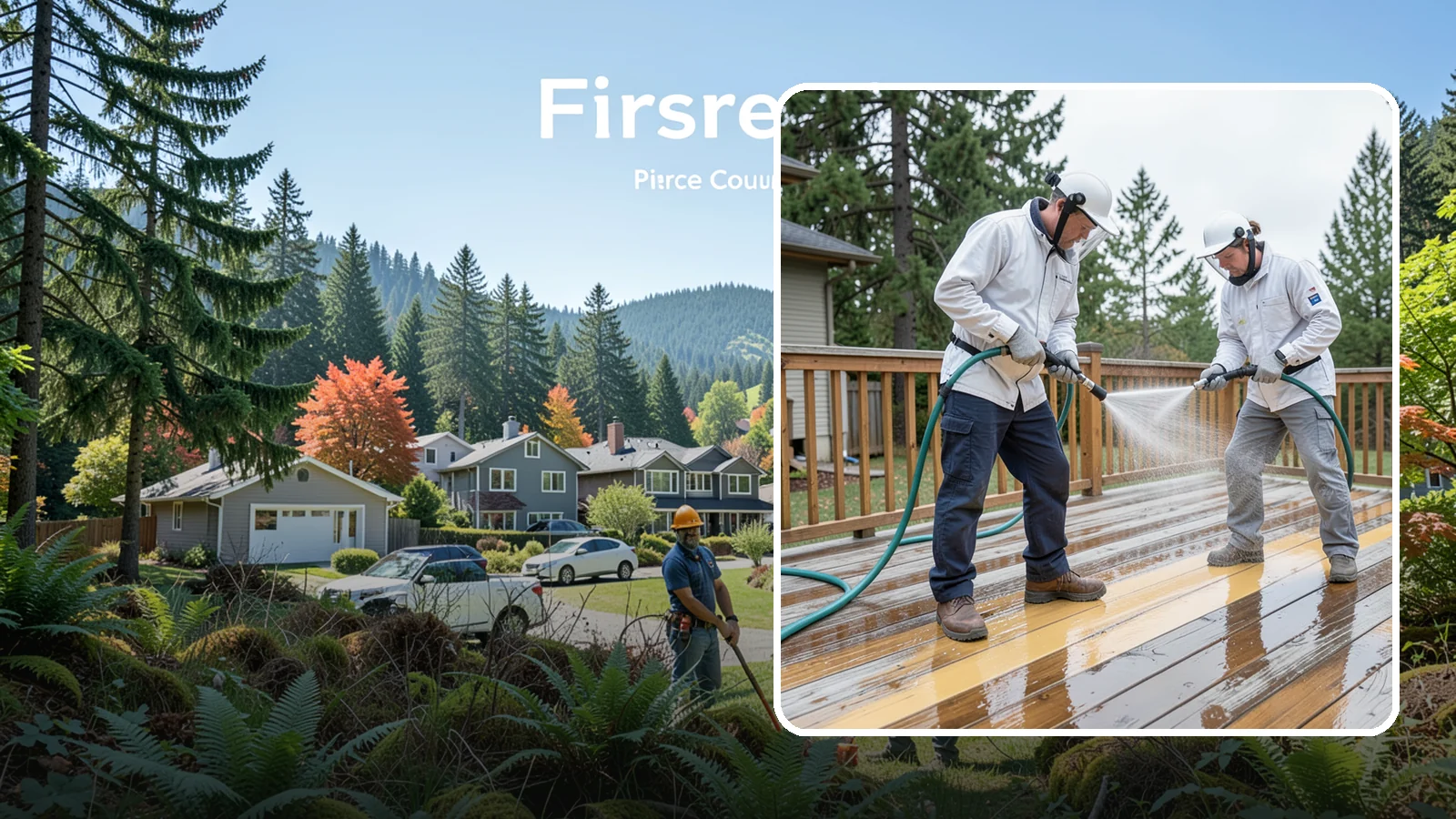 Deck Staining in Fircrest, Pierce County, WA - Full-color and semi-transparent deck staining that restores warmth and adds durable, UV- and moisture-resistant protection to...