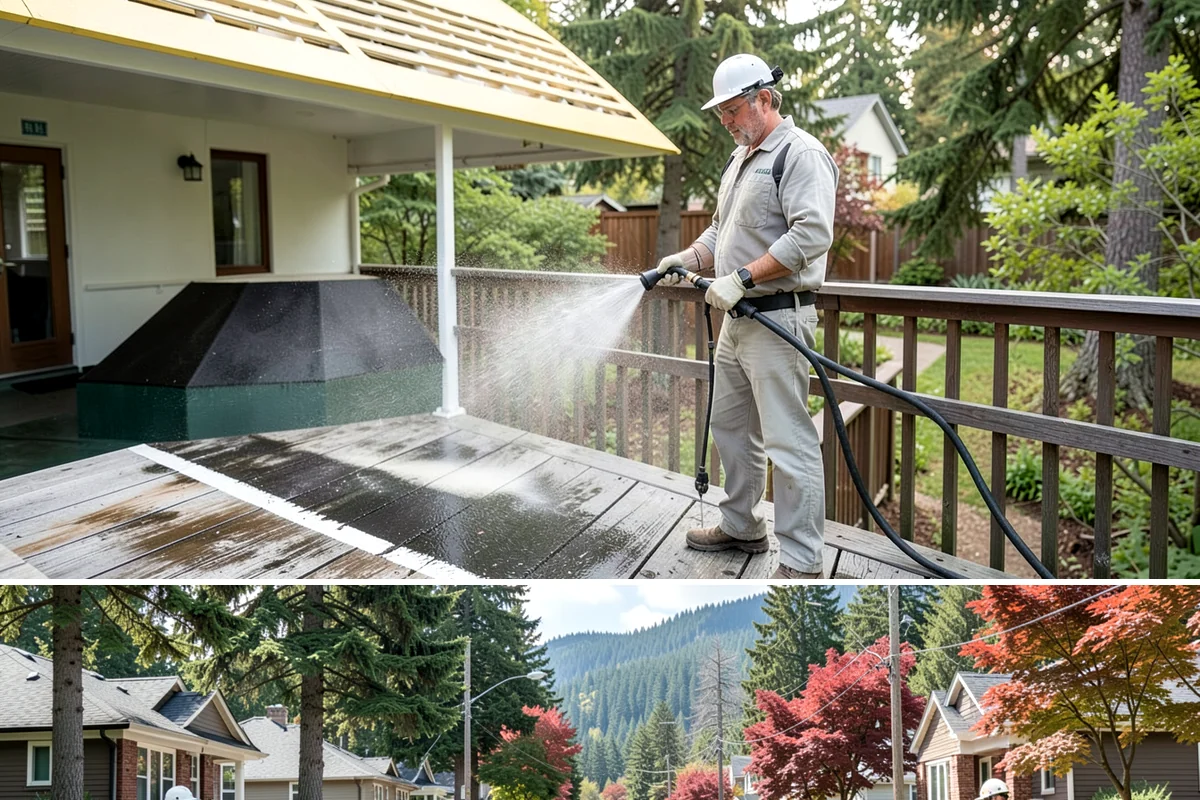 Deck Staining in Hunts Point, King County, WA - Apply deck stain during a warm, dry summer window so each coat can flash off and cure without dew or rain interference.