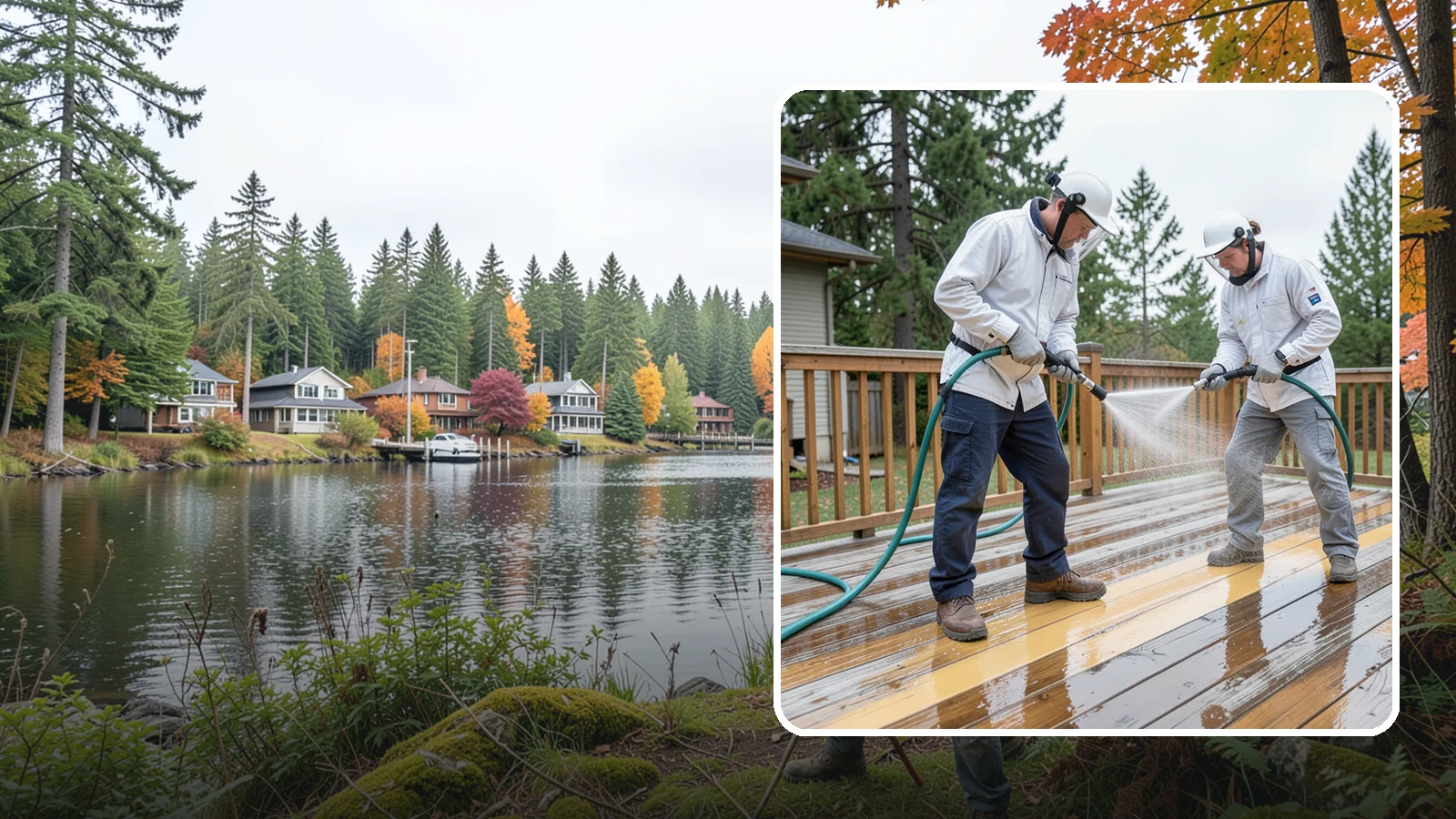 Deck Staining in La Conner, Skagit County, WA - Full-color and semi-transparent deck staining that restores warmth and adds durable, UV- and moisture-resistant protection to...