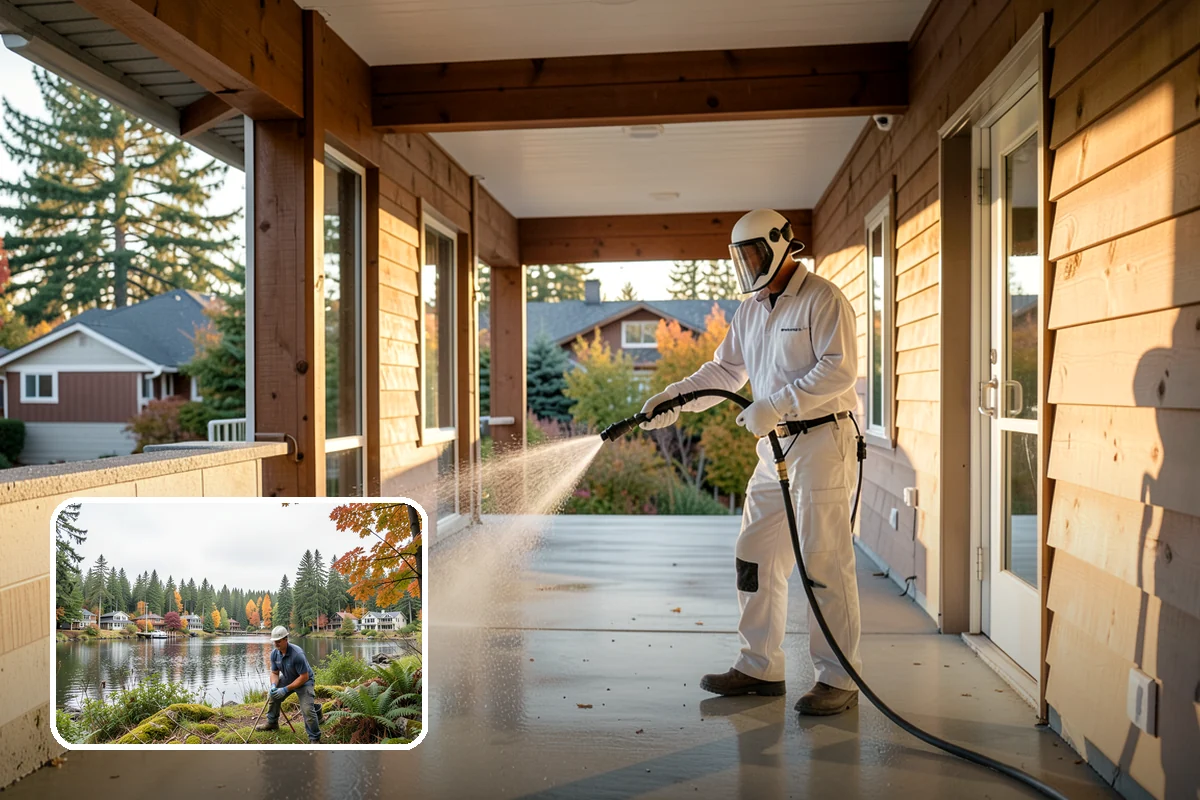 Deck Staining in La Conner, Skagit County, WA - Adds pigment that blocks UV fade and evens out board tone