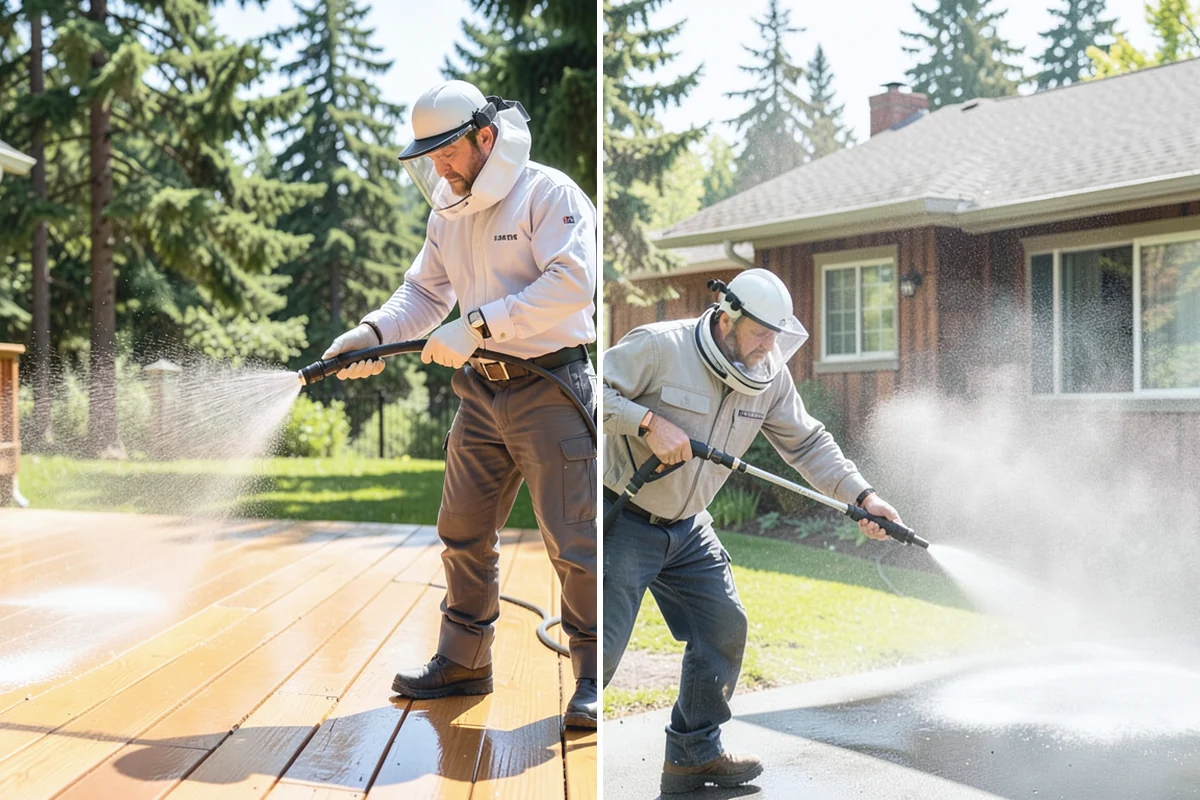 Deck Staining in Medina, King County, WA - Strip old coatings or clean and dull the existing finish