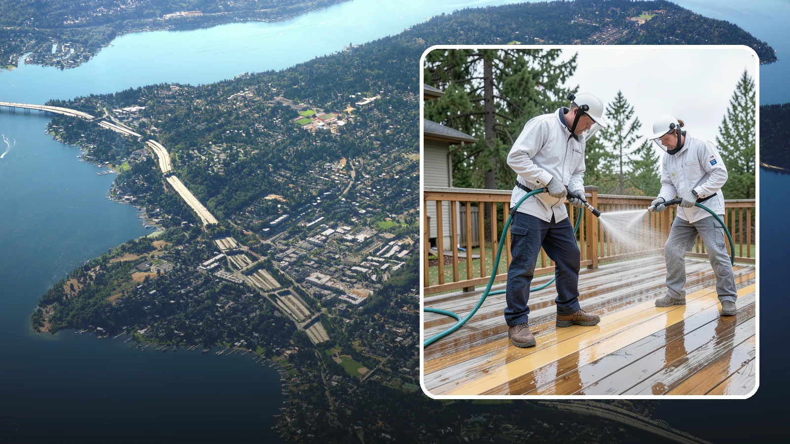 Deck Staining in Mercer Island, King County, WA - Full-color and semi-transparent deck staining that restores warmth and adds durable, UV- and moisture-resistant protection to...