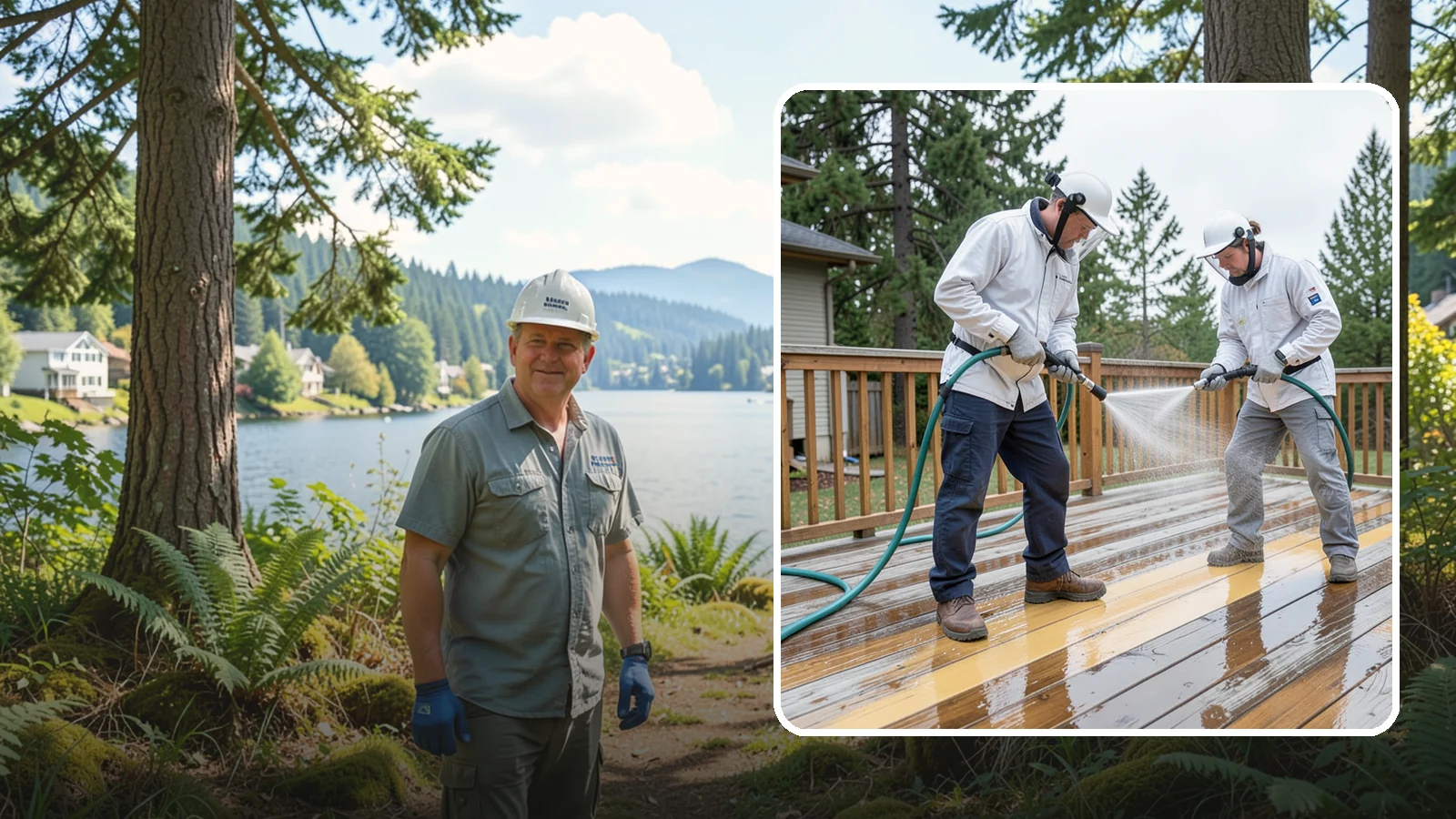 Deck Staining in Milton, King County, WA - Full-color and semi-transparent deck staining that restores warmth and adds durable, UV- and moisture-resistant protection to...