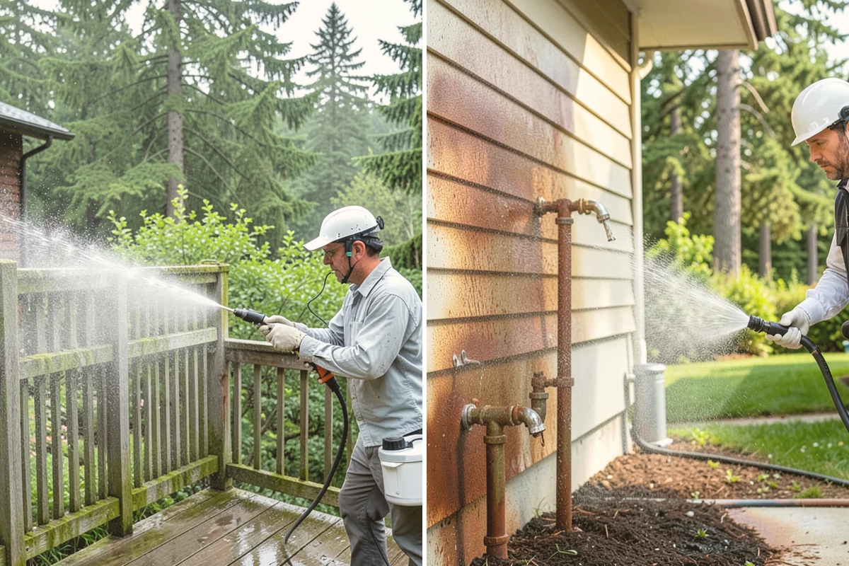 Deck Staining in Milton, King County, WA - Strip old coatings or clean and dull the existing finish