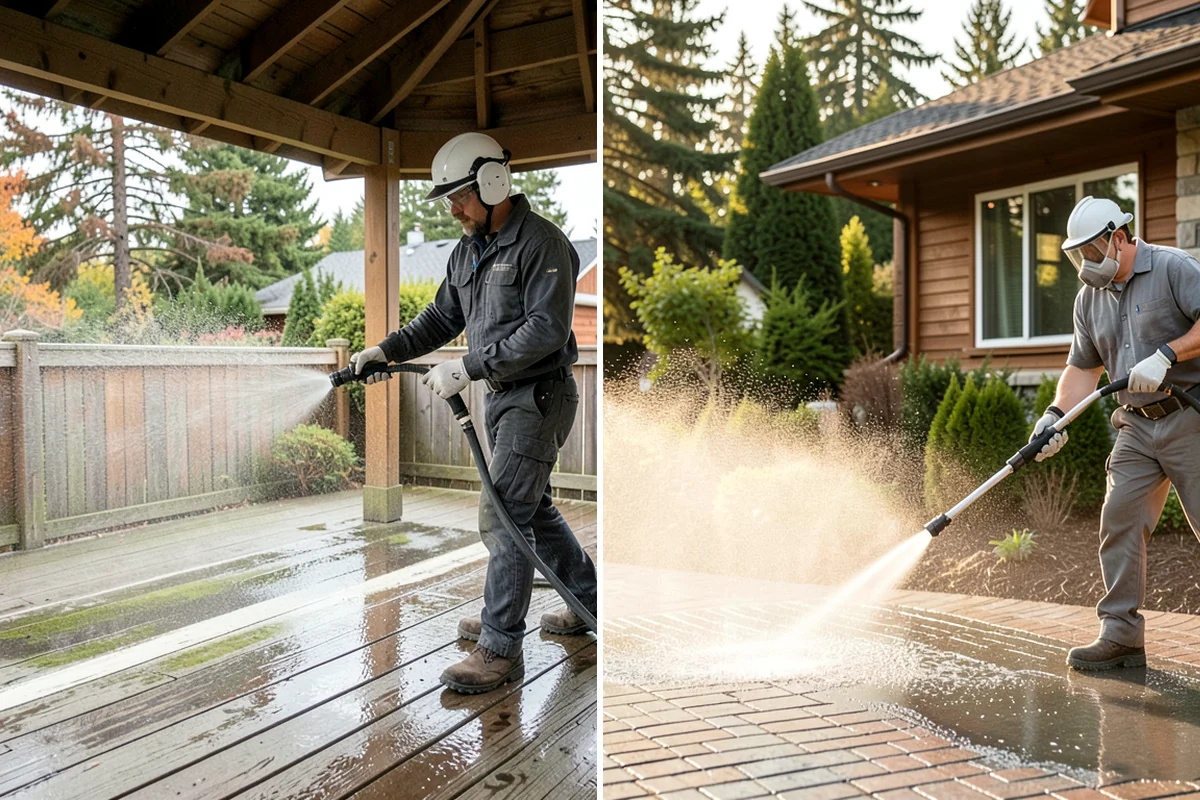 Deck Staining in Pacific, King County, WA - Strip old coatings or clean and dull the existing finish