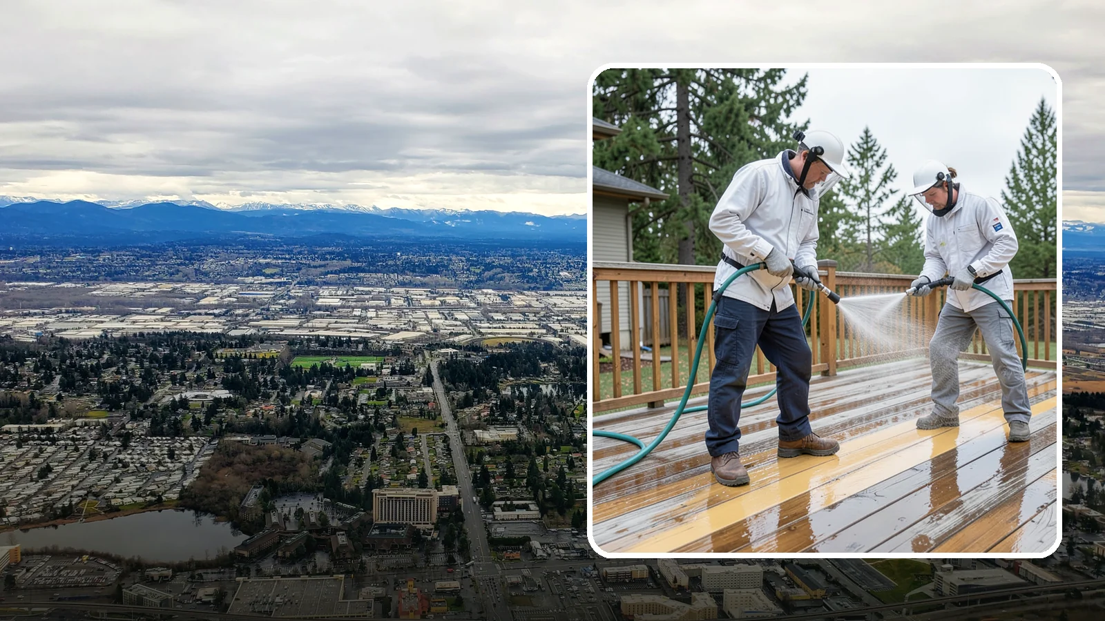 Deck Staining in SeaTac, King County, WA - Full-color and semi-transparent deck staining that restores warmth and adds durable, UV- and moisture-resistant protection to...