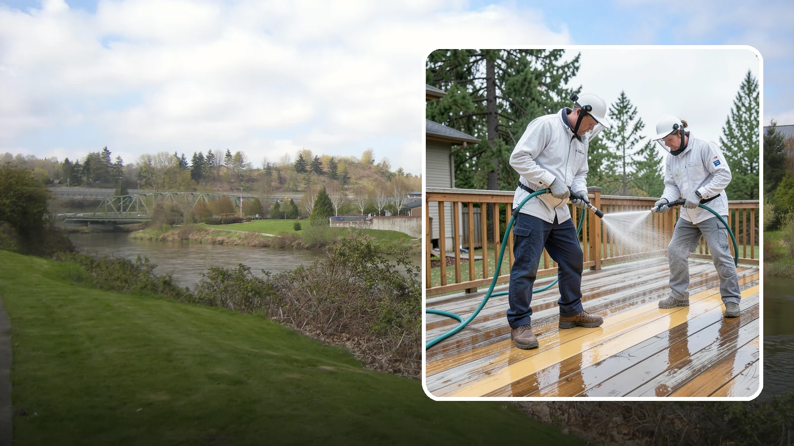 Deck Staining in Tukwila, King County, WA - Full-color and semi-transparent deck staining that restores warmth and adds durable, UV- and moisture-resistant protection to...