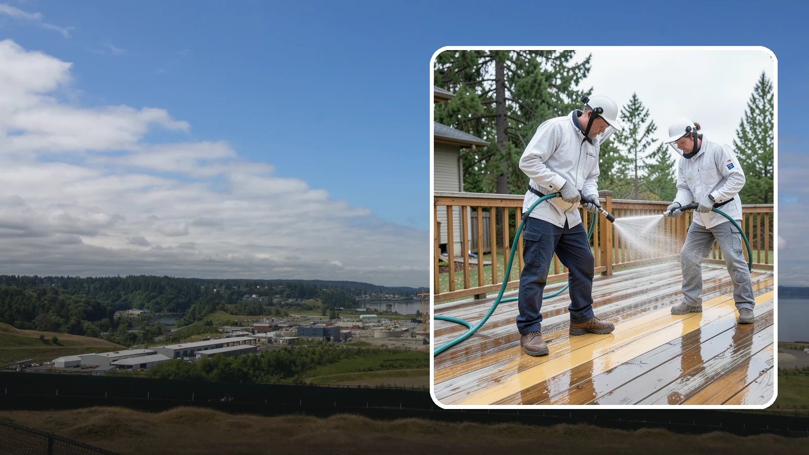 Deck Staining in University Place, Pierce County, WA - Full-color and semi-transparent deck staining that restores warmth and adds durable, UV- and moisture-resistant protection to...