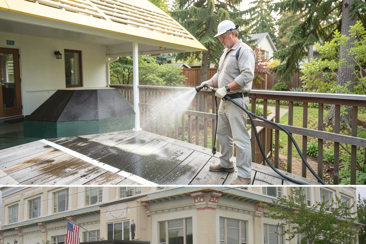 Deck Stair Cleaning in Anacortes, Skagit County, WA - Clean deck stairs before the fall rains so footing stays safe through winter.