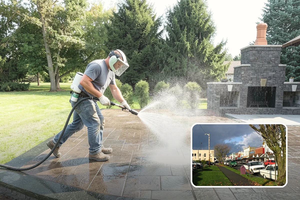 Deck Stair Cleaning in Arlington, Snohomish County, WA - Removes the slick growth from deck treads