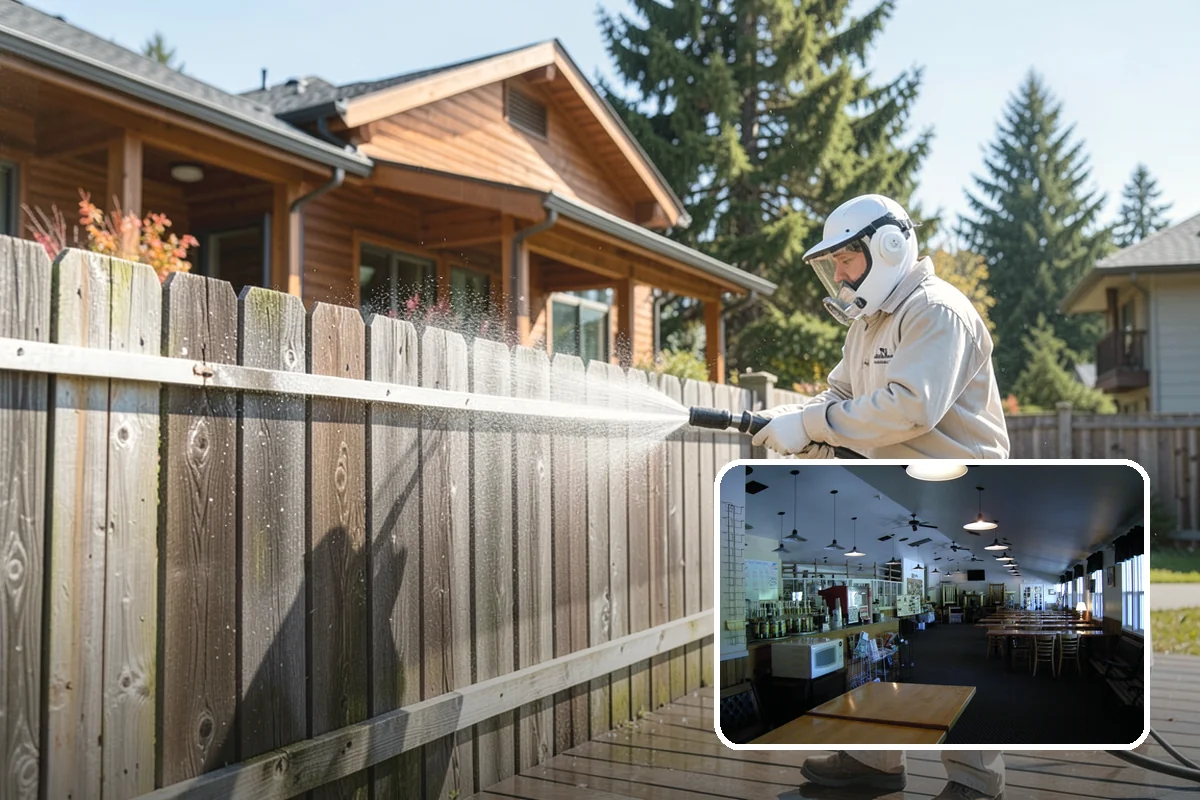 Deck Stair Cleaning in Black Diamond, King County, WA - Removes the slick growth from deck treads