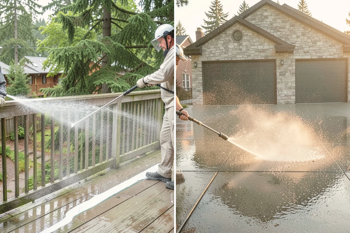 Deck Stair Cleaning in Brier, Snohomish County, WA - Clear the stairs and protect surroundings
