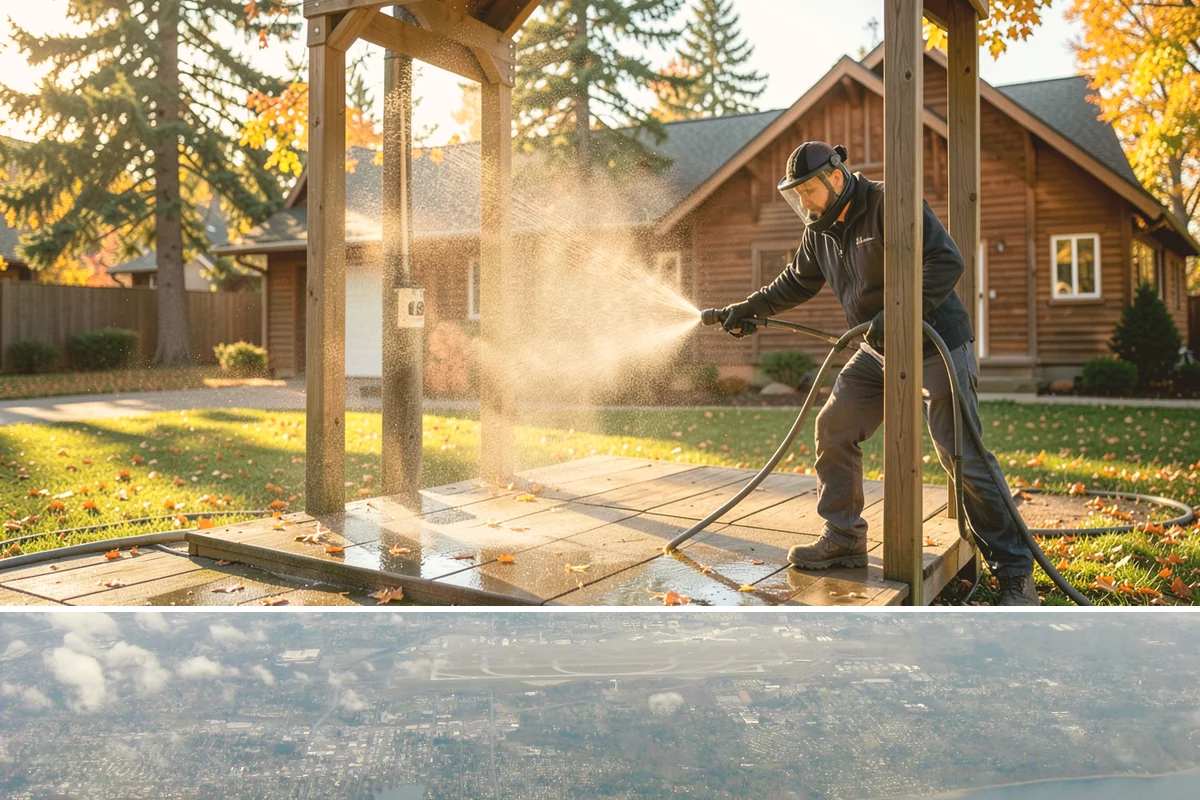 Deck Stair Cleaning in Burien, King County, WA - Clean deck stairs before the fall rains so footing stays safe through winter.