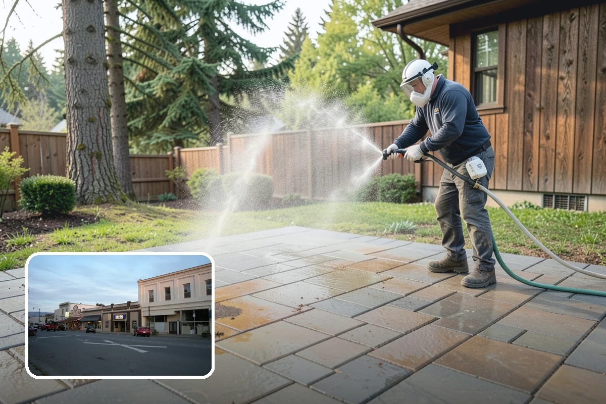 Deck Stair Cleaning in Burlington, Skagit County, WA - Removes the slick growth from deck treads