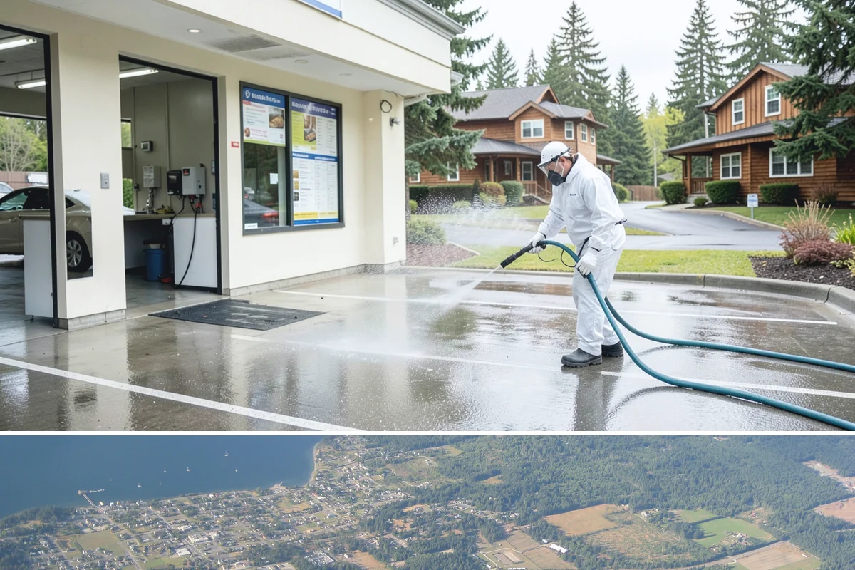 Deck Stair Cleaning in Coupeville, Island County, WA - Clean deck stairs before the fall rains so footing stays safe through winter.