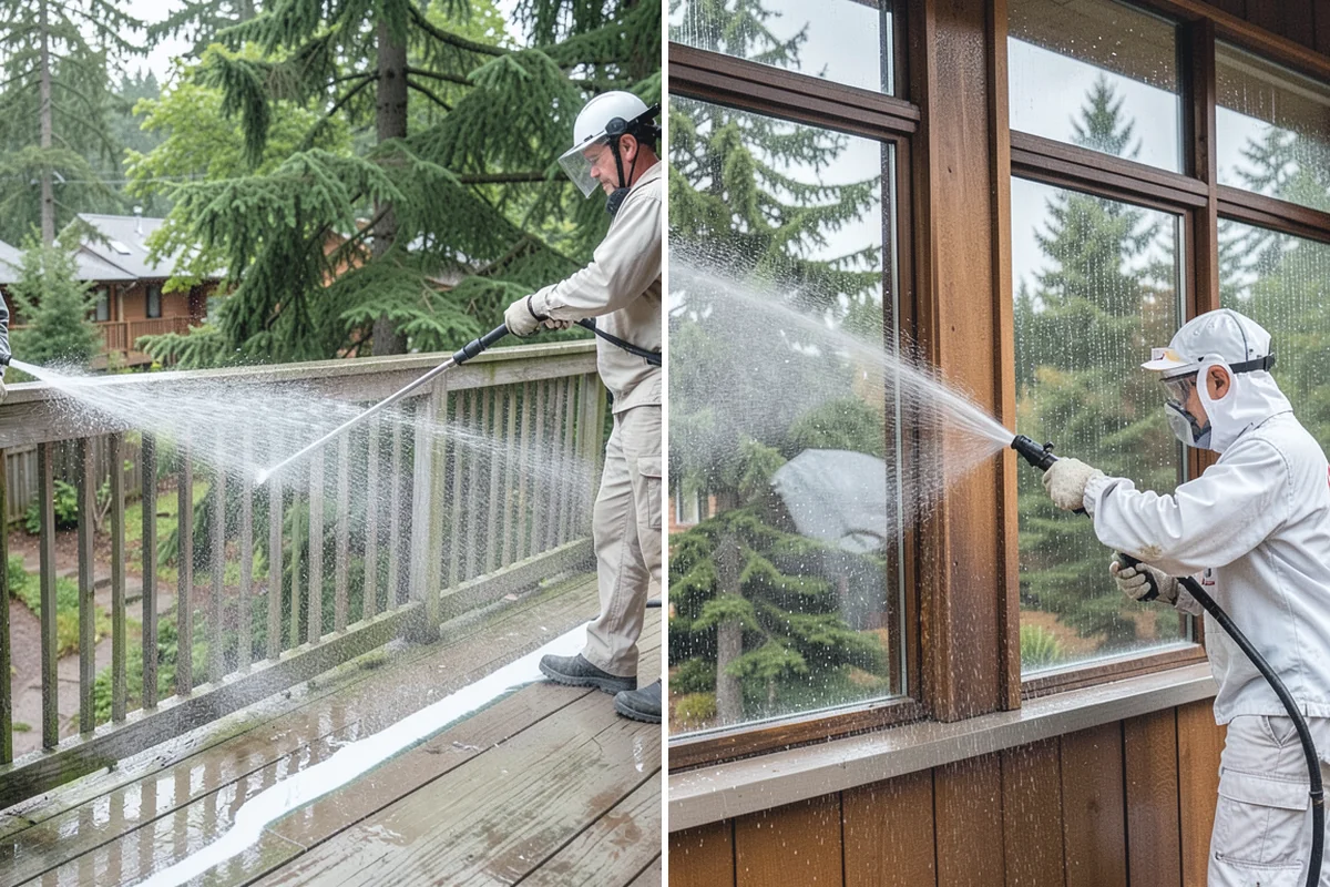 Deck Stair Cleaning in Des Moines, King County, WA - Clear the stairs and protect surroundings