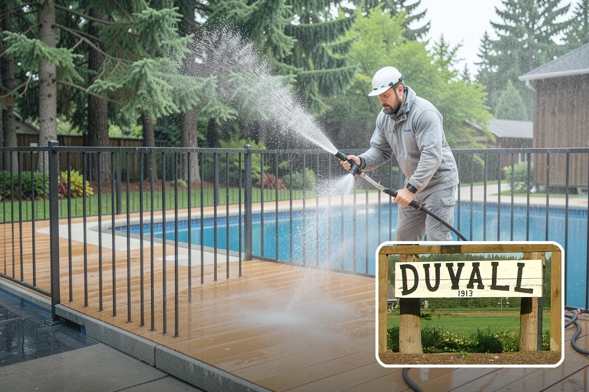 Deck Stair Cleaning in Duvall, King County, WA - Removes the slick growth from deck treads