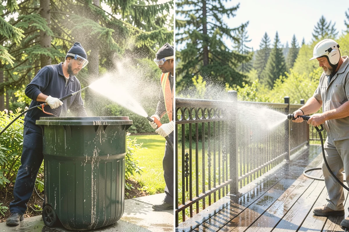 Deck Stair Cleaning in Eatonville, Pierce County, WA - Clear the stairs and protect surroundings