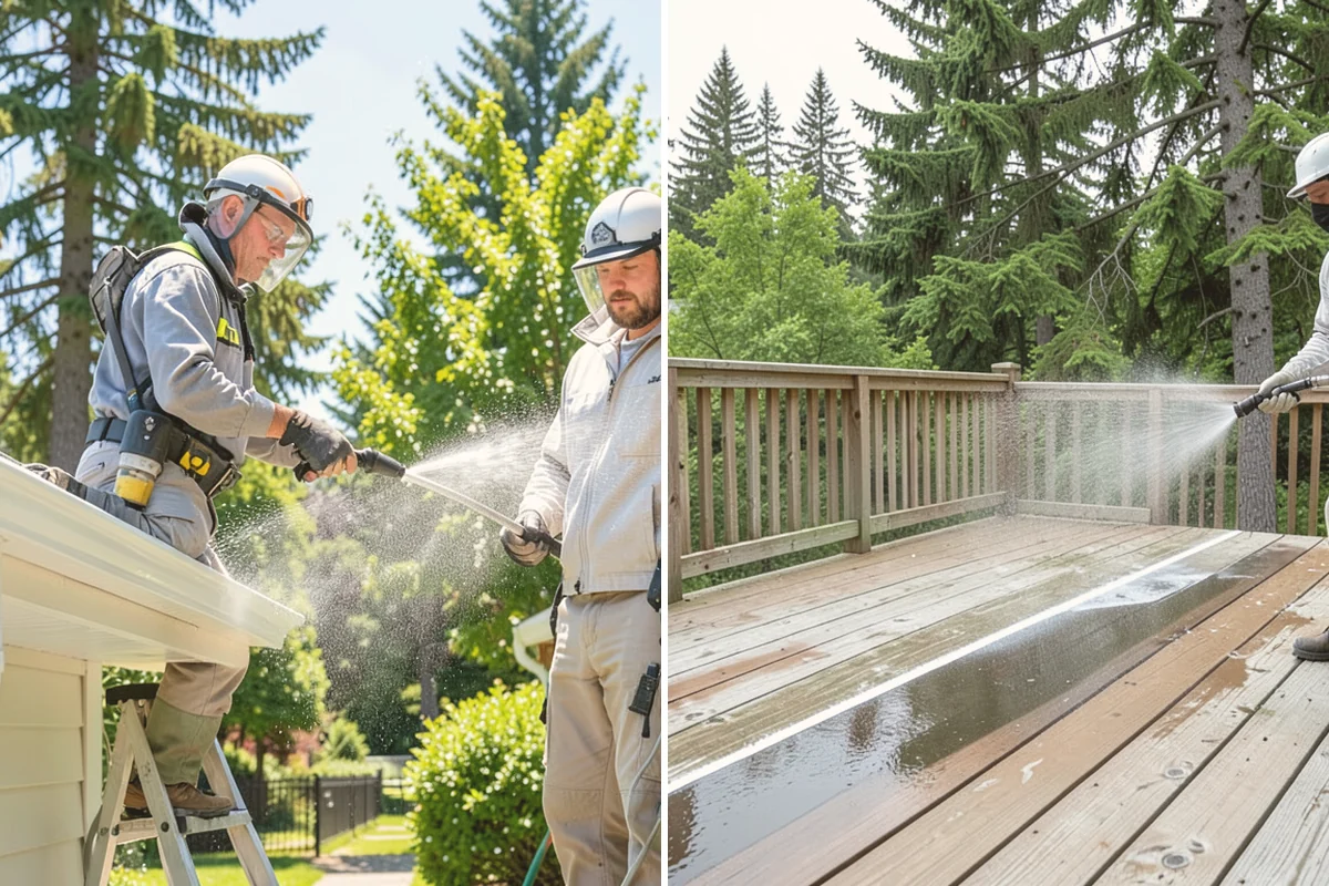 Deck Stair Cleaning in Edmonds, Snohomish County, WA - Clear the stairs and protect surroundings
