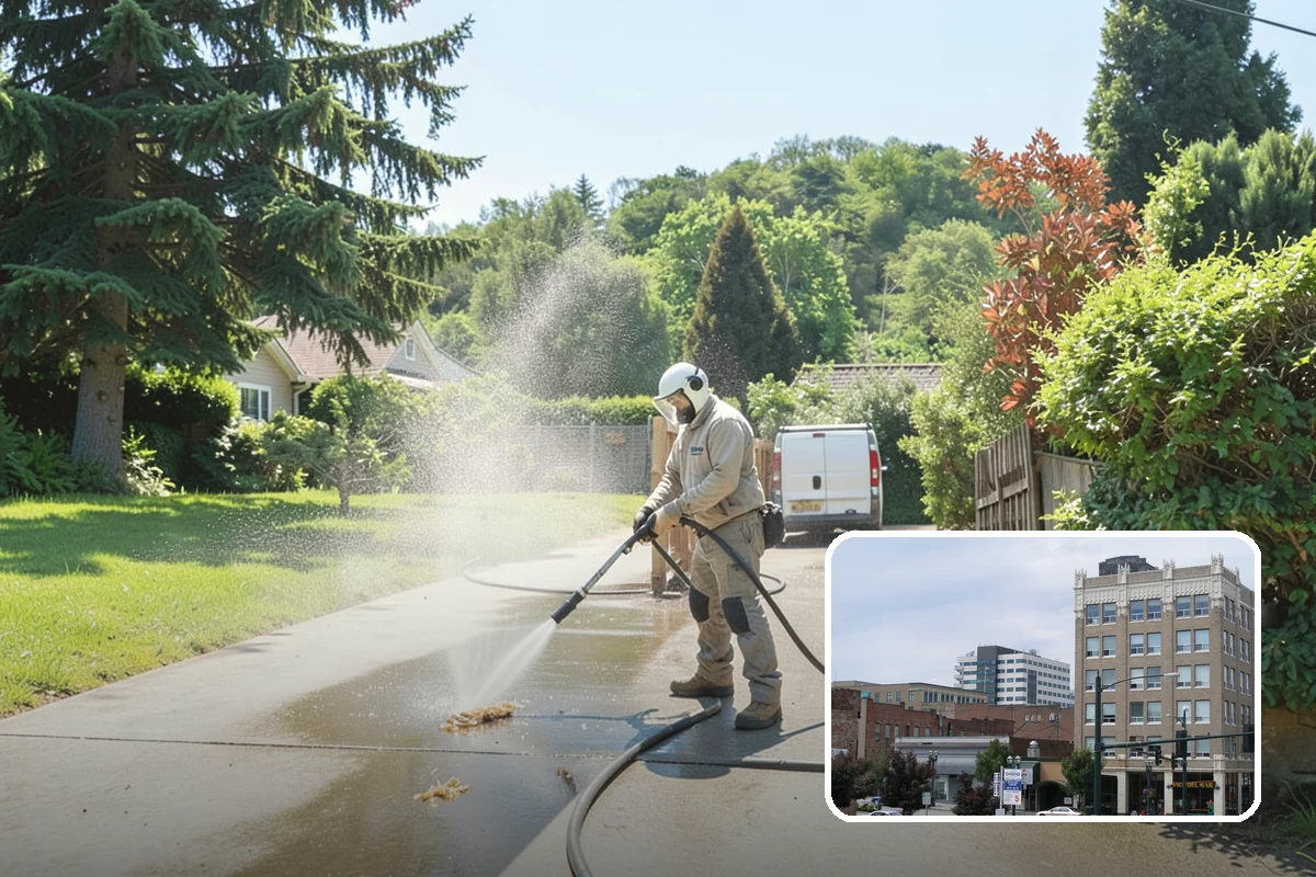 Deck Stair Cleaning in Everett, Snohomish County, WA - Removes the slick growth from deck treads