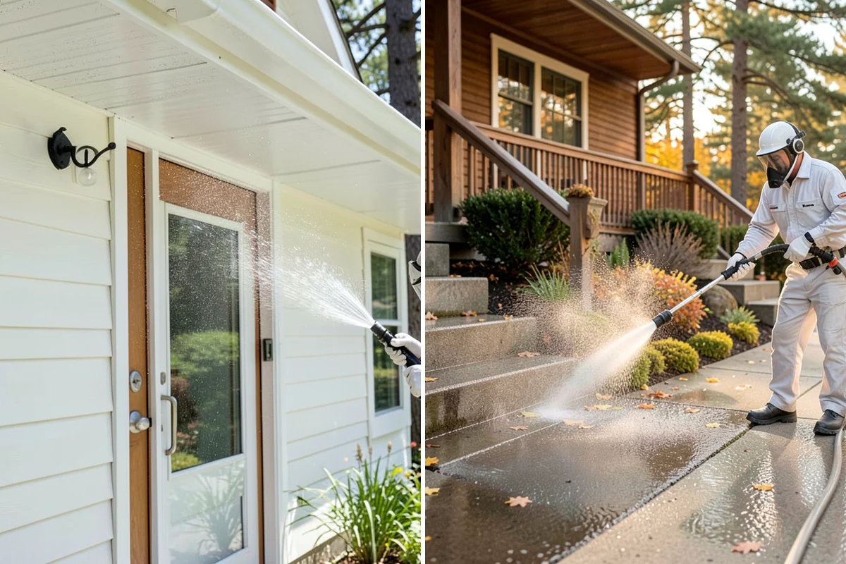 Deck Stair Cleaning in Everett, Snohomish County, WA - Clear the stairs and protect surroundings