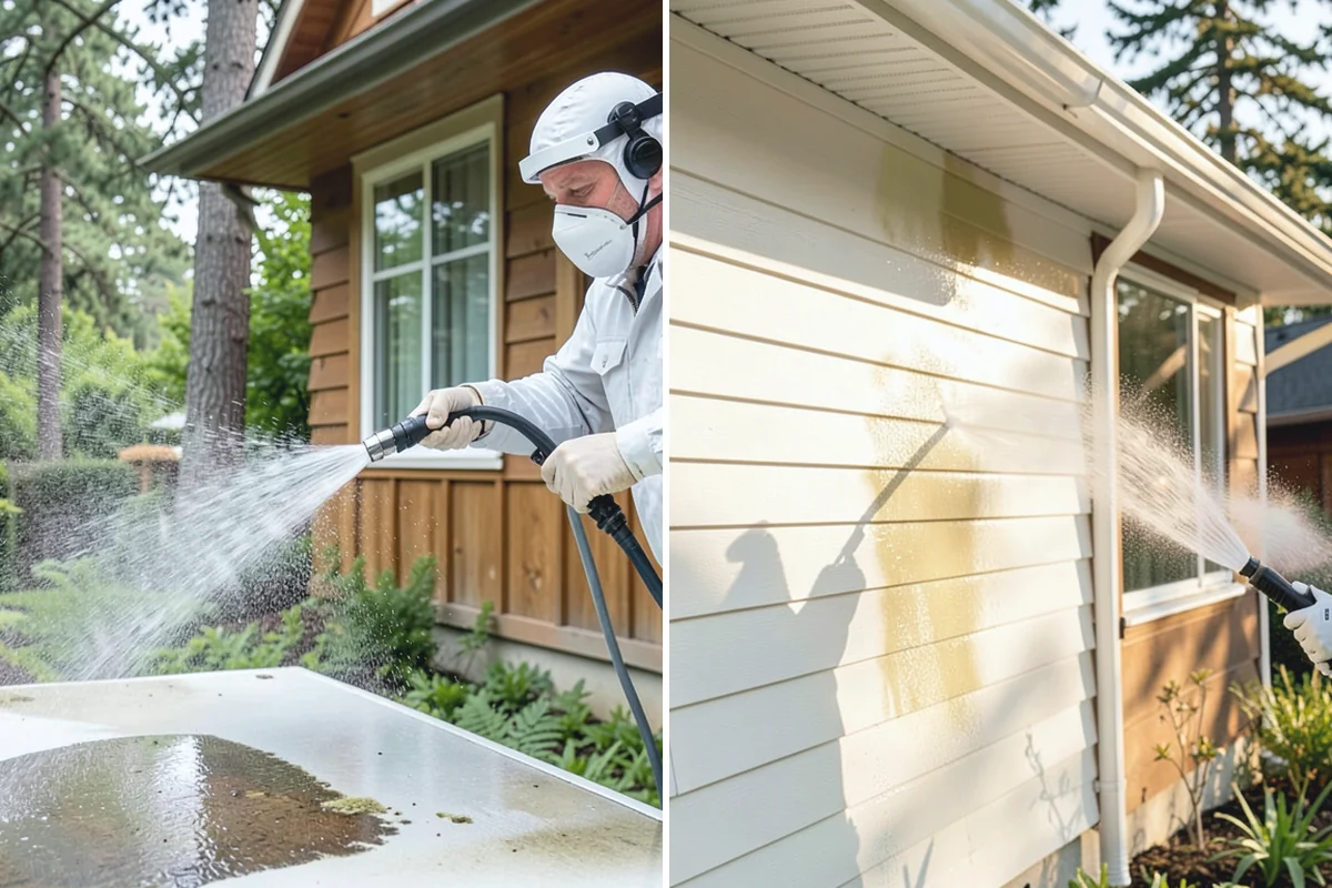 Deck Stair Cleaning in Granite Falls, Snohomish County, WA - Clear the stairs and protect surroundings