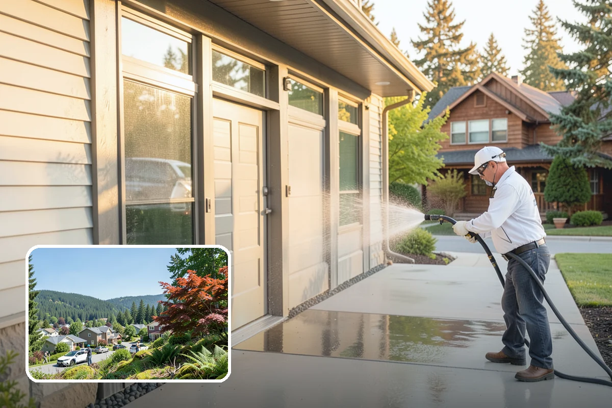 Deck Stair Cleaning in Index, Snohomish County, WA - Removes the slick growth from deck treads