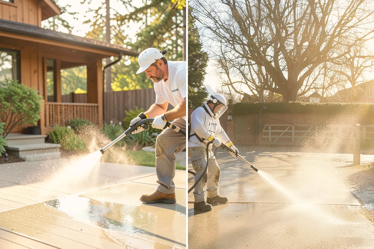 Deck Stair Cleaning in Kirkland, King County, WA - Clear the stairs and protect surroundings