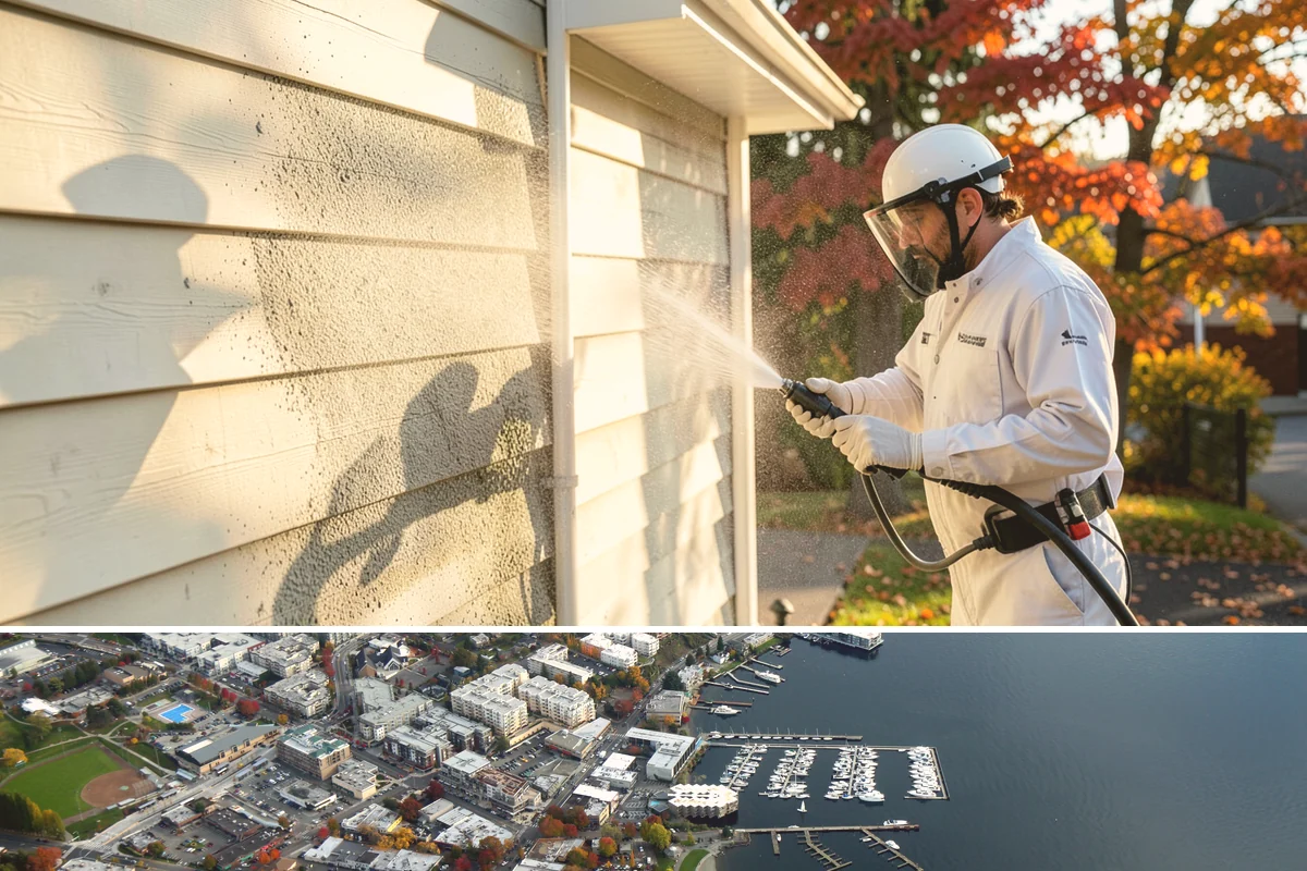 Deck Stair Cleaning in Kirkland, King County, WA - Clean deck stairs before the fall rains so footing stays safe through winter.