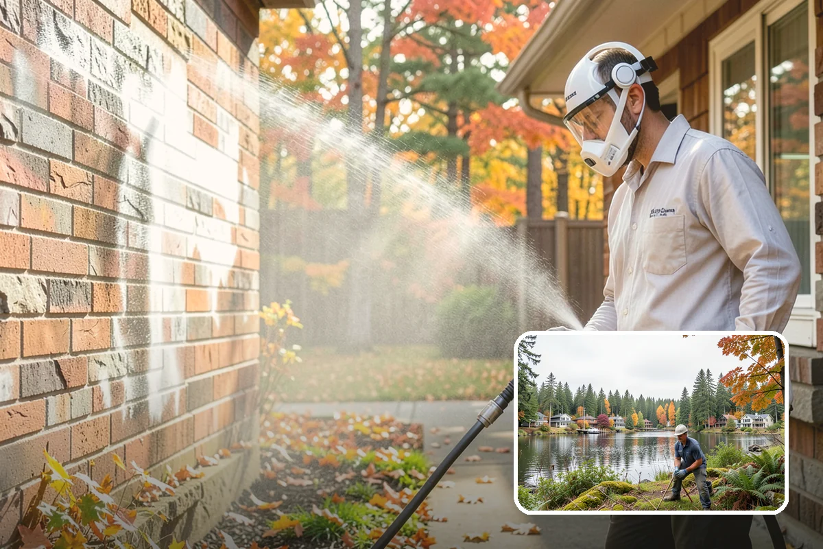 Deck Stair Cleaning in La Conner, Skagit County, WA - Removes the slick growth from deck treads